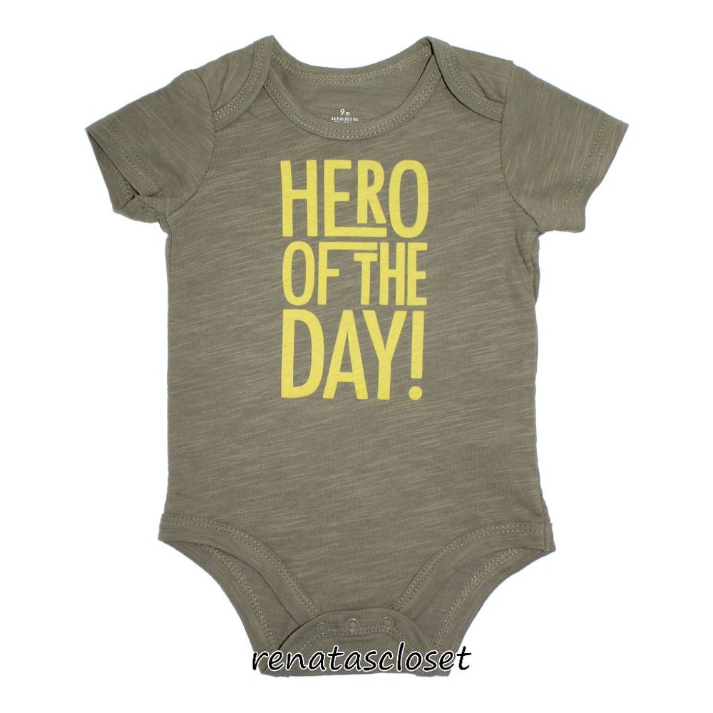 Baby Starters Baby's "Hero of the Day" Graphic SS Onesie NWT